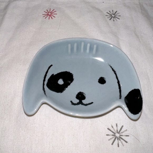 Gray Puppy Dog Trinket Ring Dish - Picture 1 of 4